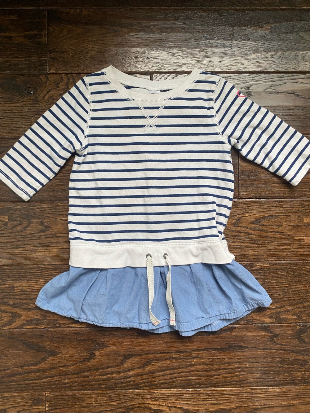 Carter's White and Navy Striped Shirt